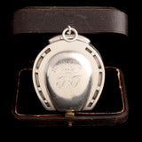 Victorian "Souvenir from F.F." Silver Horseshoe Locket