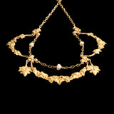 Late 19th Century French Ivy Leaves & Bows Festoon Necklace