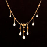 Edwardian Citrine & Pearl Fringe Necklace