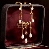 Edwardian Citrine & Pearl Fringe Necklace