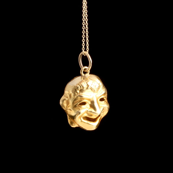 Victorian Comedy & Tragedy Greek Masks Necklace