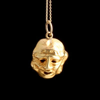 Victorian Comedy & Tragedy Greek Masks Necklace