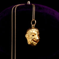 Victorian Comedy & Tragedy Greek Masks Necklace