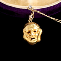 Victorian Comedy & Tragedy Greek Masks Necklace