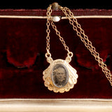 Victorian Scallop Shell Locket Necklace