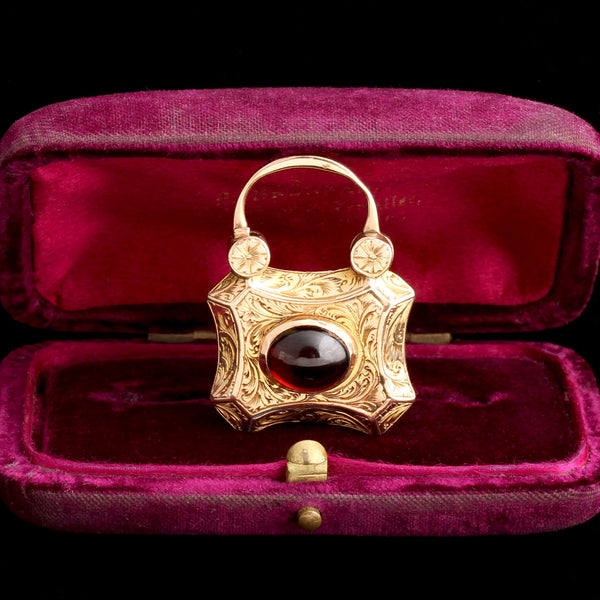 Victorian Garnet Padlock Locket