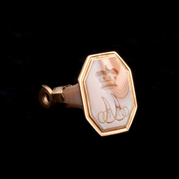 Georgian Crowned "AA" Agate Seal Fob