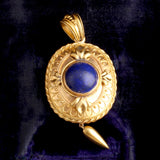 Victorian Etruscan Revival Lapis Locket