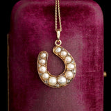 Victorian Pearl & Diamond Horseshoe Necklace