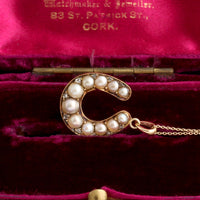 Victorian Pearl & Diamond Horseshoe Necklace