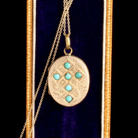 Victorian Turquoise Cross Locket