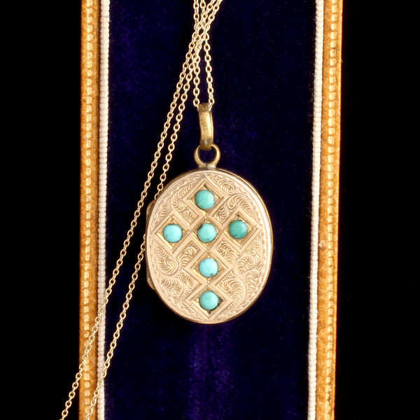 Victorian Turquoise Cross Locket