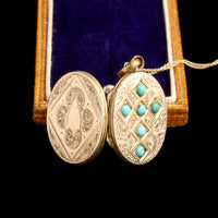 Victorian Turquoise Cross Locket