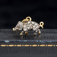 Victorian Diamond & Ruby Lucky Pig Necklace