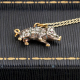 Victorian Diamond & Ruby Lucky Pig Necklace