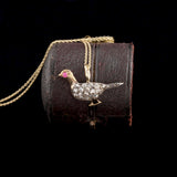 Victorian Diamond & Ruby Pheasant Pendant