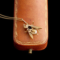 Victorian Sapphire, Diamond & Pearl Fly Pendant