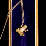 Victorian Pearl Studded Frog Pendant