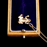 Victorian Pearl Studded Frog Pendant