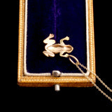 Victorian Pearl Studded Frog Pendant