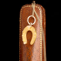 Edwardian Matte Gold Horseshoe Pendant