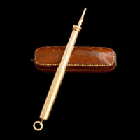 Victorian S. Mordan & Co Gold Pencil & Pen Nib Fob