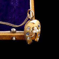 Victorian Horseshoe & Clover Necklace
