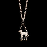 Late 19th Century Austrian Silver, Enamel & Pearl Lamb Pendant