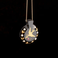 Victorian Carved Onyx Peace Dove Locket