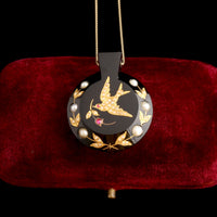 Victorian Carved Onyx Peace Dove Locket