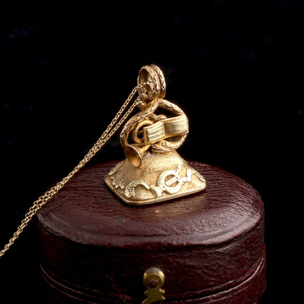 Late Georgian Instruments & Snakes Apollo Seal Necklace