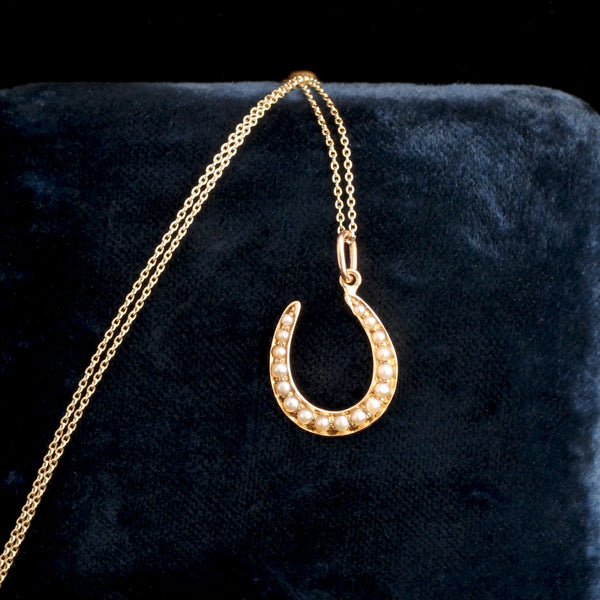 Edwardian Pearl Horseshoe Necklace