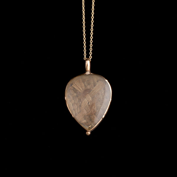 Georgian Rock Crystal & Hair Heart Locket