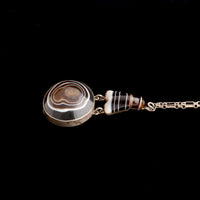 Victorian Banded Agate Fly Necklace