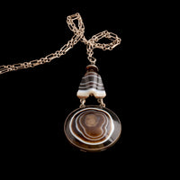 Victorian Banded Agate Fly Necklace