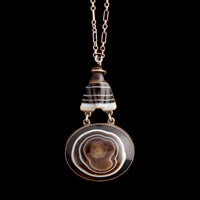 Victorian Banded Agate Fly Necklace