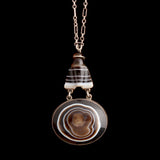 Victorian Banded Agate Fly Necklace