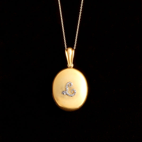 Victorian Diamond "L" Locket