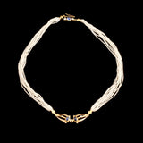 Early Deco Sapphire & Diamond Seed Pearl Strands Necklace