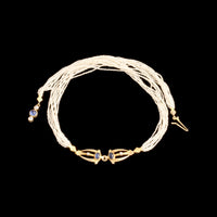 Early Deco Sapphire & Diamond Seed Pearl Strands Necklace