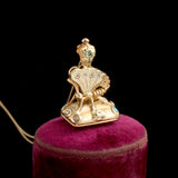 Victorian "Qui me neglige me perd" Butterfly Seal Necklace