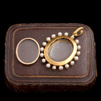 Victorian "Good Friday" Enamel & Pearl Locket