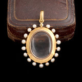 Victorian "Good Friday" Enamel & Pearl Locket