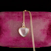 Victorian Rock Crystal Heart Locket Necklace