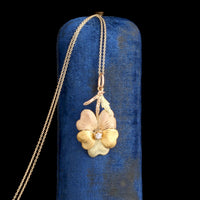 Victorian Tricolor Gold Pansy Pendant