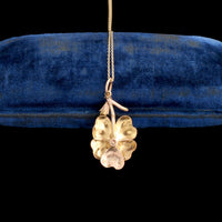 Victorian Tricolor Gold Pansy Pendant