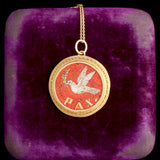 Victorian Grand Tour Pax Dove Micromosaic Medallion