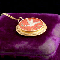 Victorian Grand Tour Pax Dove Micromosaic Medallion