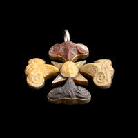 Grand Tour Lava & Agate Cameo Maltese Cross Pendant