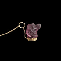 Victorian "Amethyst" Glass Spaniel Necklace